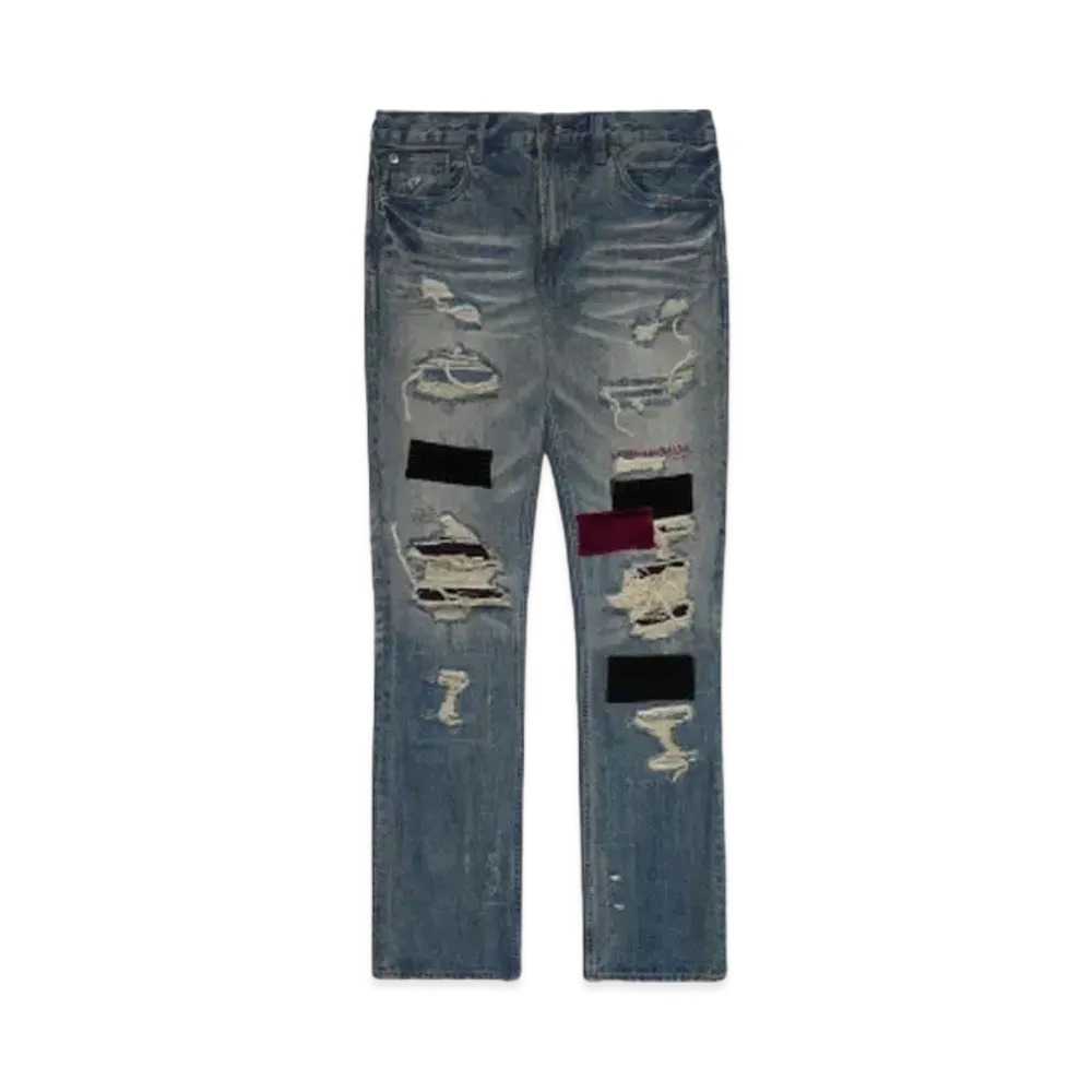 A GOOD BAD INFLUENCE Super Repaired Denim Jean "INDIGO"