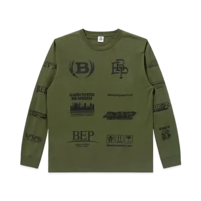 Black Eye Patch Multi Logo L/S Tee "Olive"