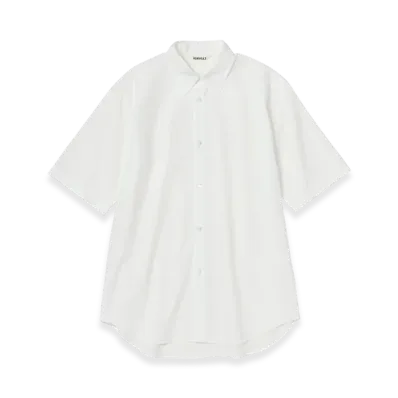 AURALEE Washed Finx Twill Half Sleeved Shirt "White"