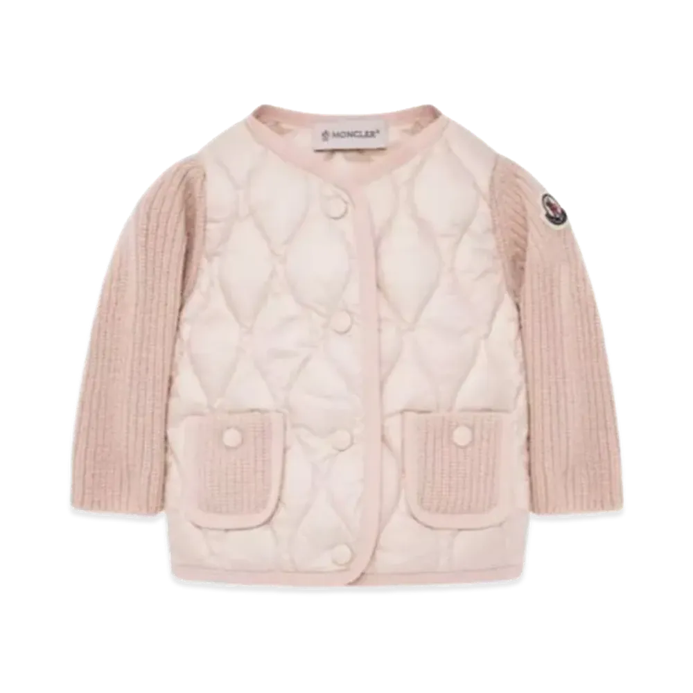 MONCLER Kids Wool And Cashmere Down Cardigan "Pink"