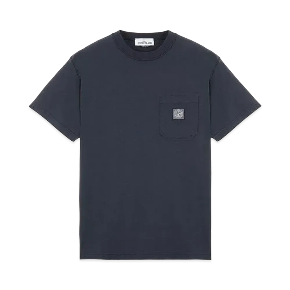 Stone Island 21942 COTTON JERSEY 'FISSATO' EFFECT_SLIM FIT "Blue"