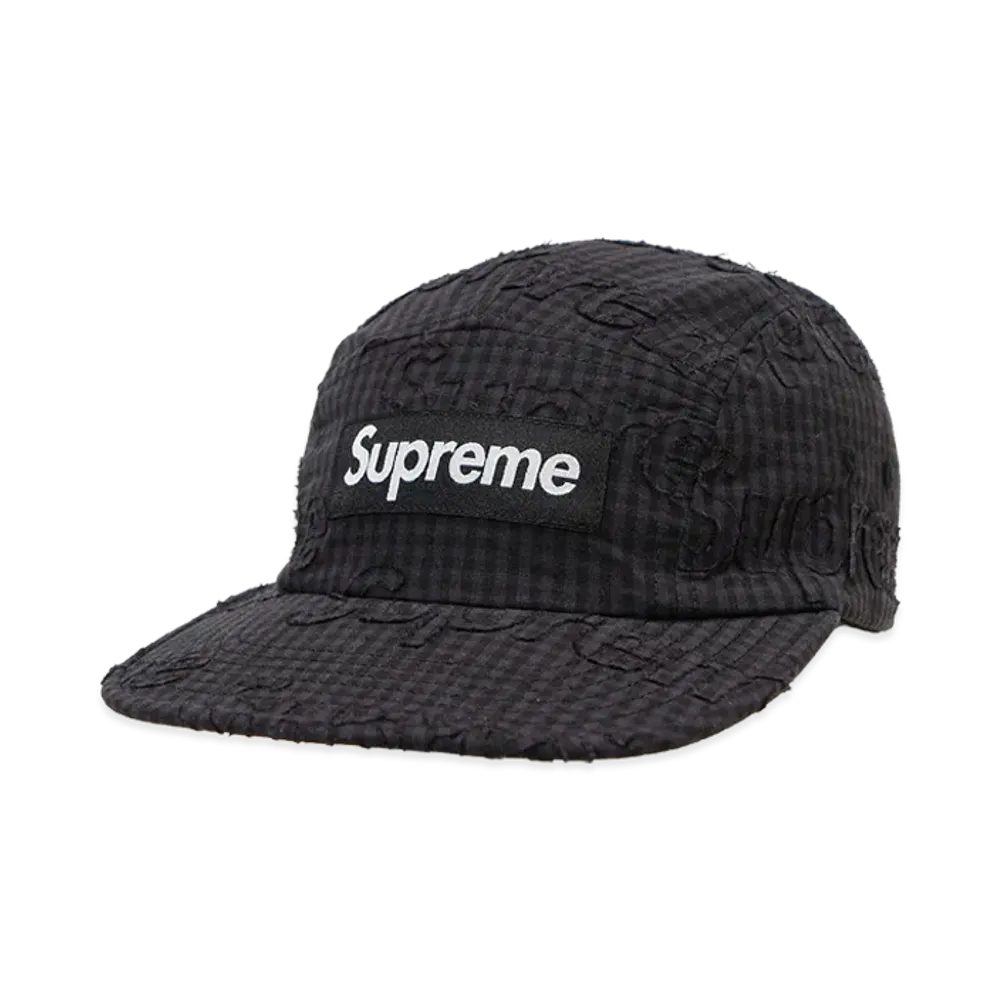 Supreme Monogram Gingham Camp Cap "Black"
