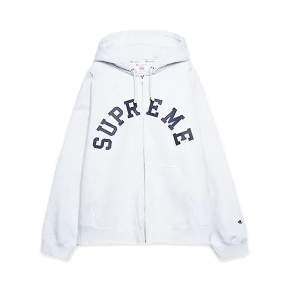 Supreme x Champion Zip Up Hooded Sweatshirt "Ash Grey"