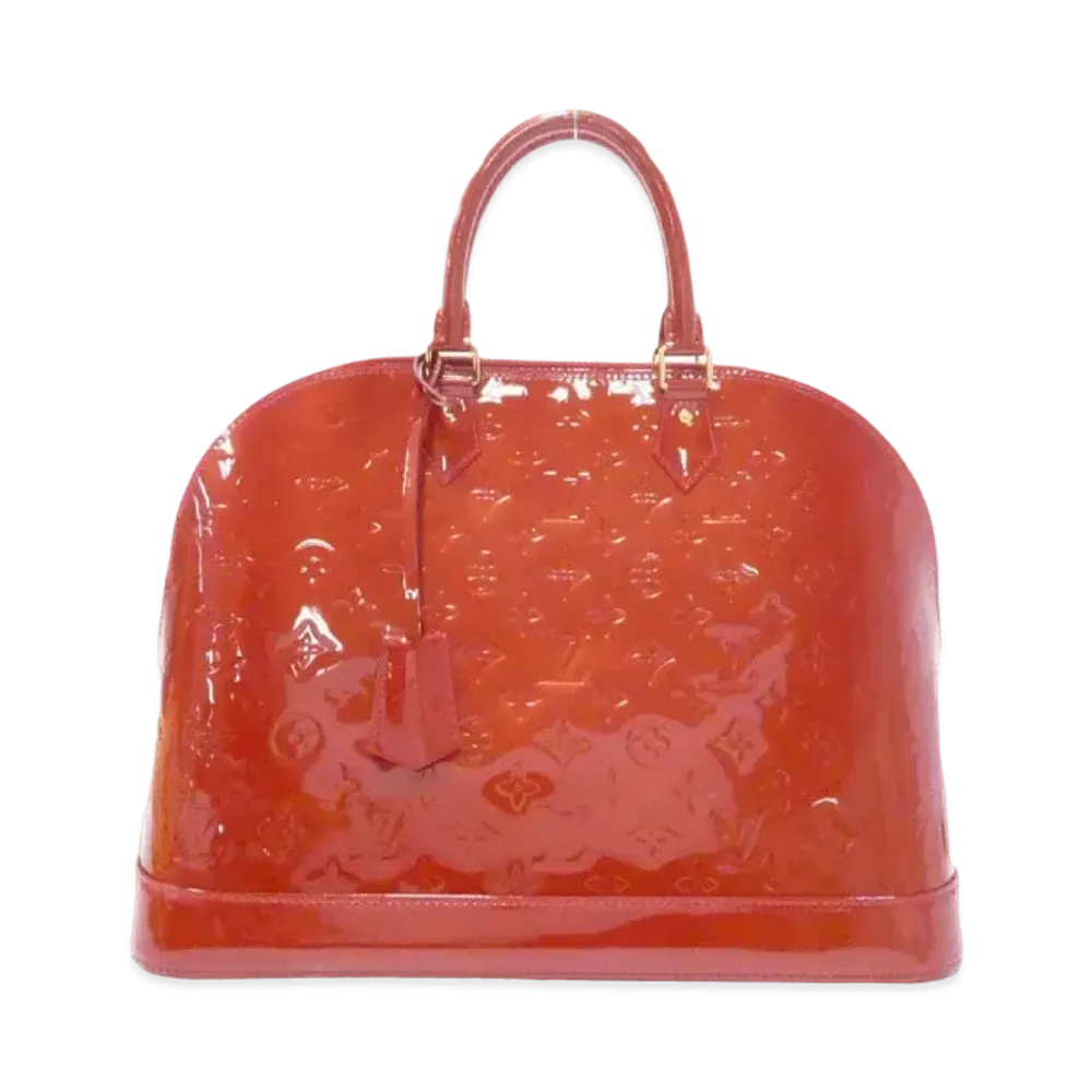 Louis Vuitton Vernis Alma GM Handle Bag "Red"
