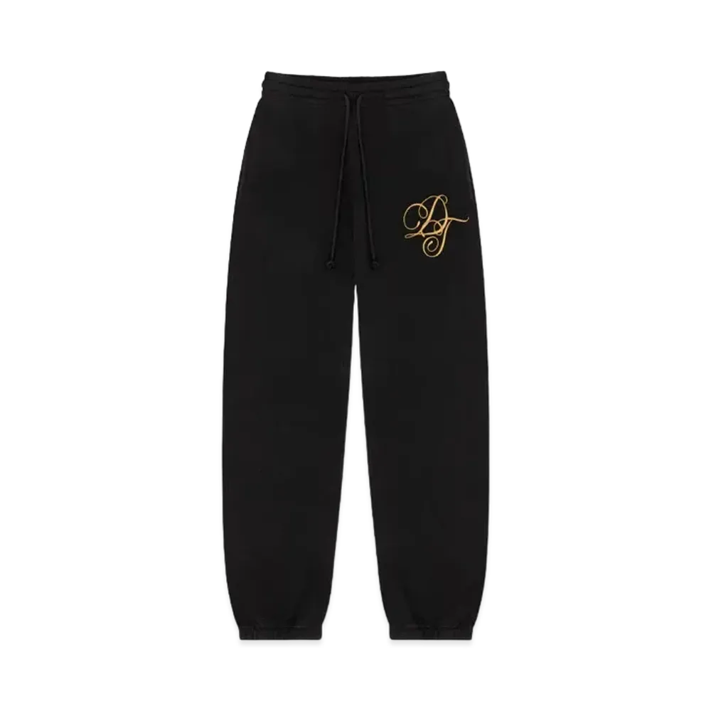 DENIM TEARS DT Metallic Gold Script Sweat Pant "Black"
