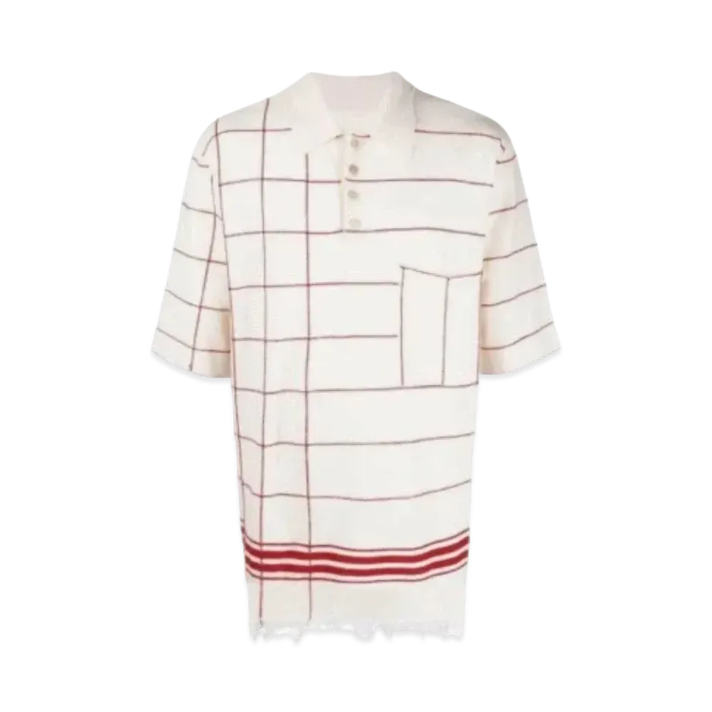 Maison Margiela Striped Polo Shirt "White/Red"