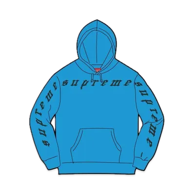 Supreme Raised Embroidery Hooded Sweatshirt "Bright Royal"