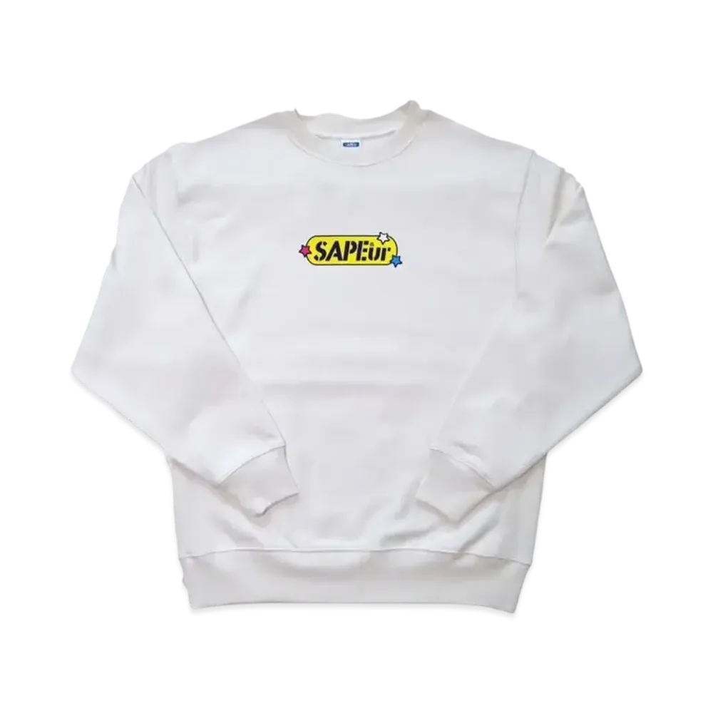 SAPEur 70S Pop Head Crew Neck "White"