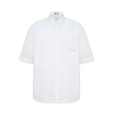 Dior x Lewis Hamilton Short-Sleeve Shirt in Cotton Poplin "White"