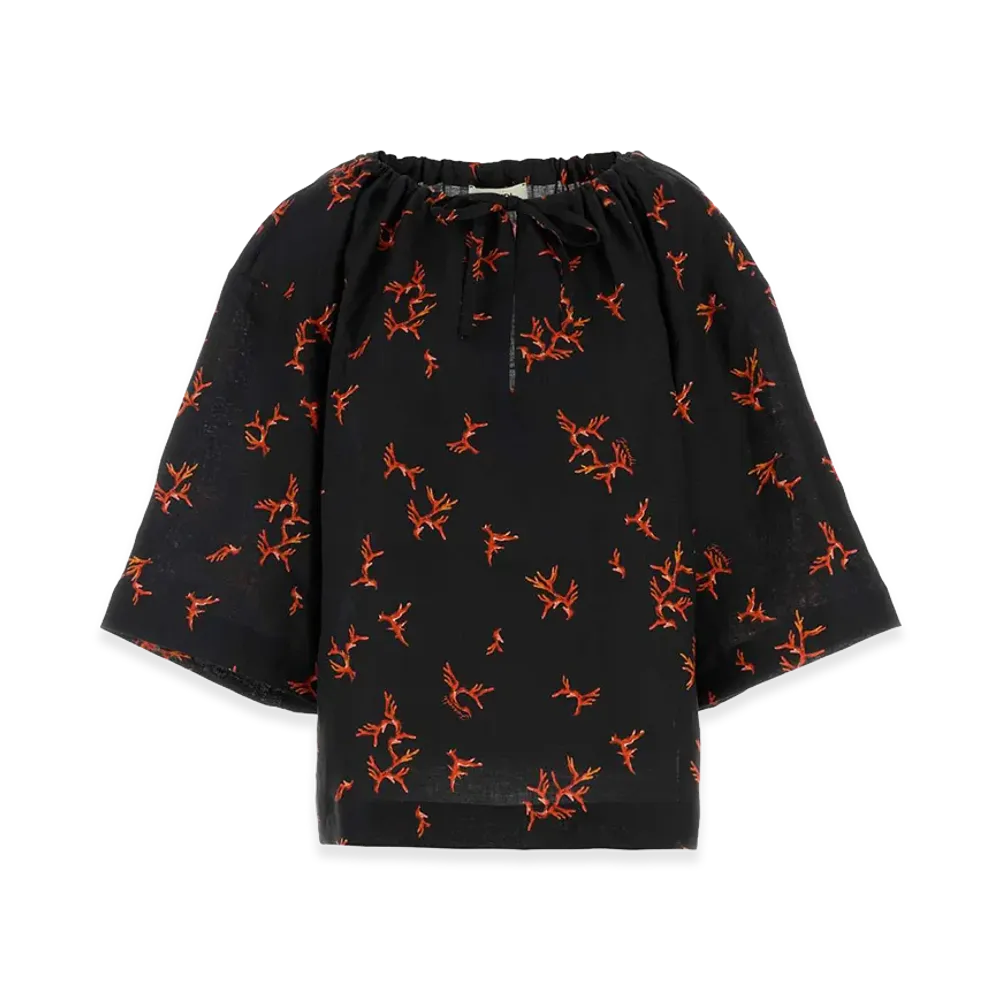 FENDI Women's Linen Blouse "Black"