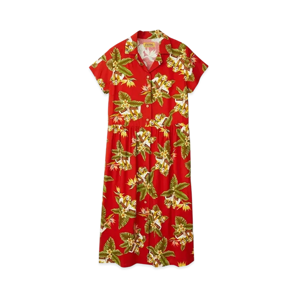 HYSTERIC GLAMOUR Tropic Channel Pattern Aloha Dress "Red"