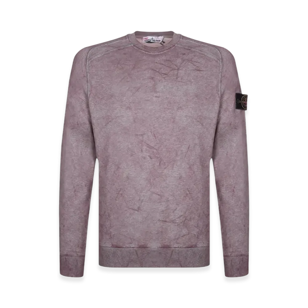 Stone Island 62290 Dust Colour Treatment Crewneck Sweatshirt - 21SS "Pink Melange"