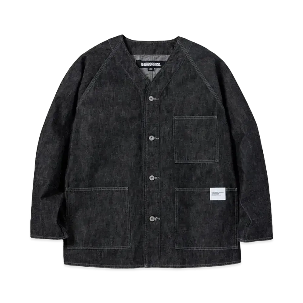 NEIGHBORHOOD Denim No Collar Jacket "Black"