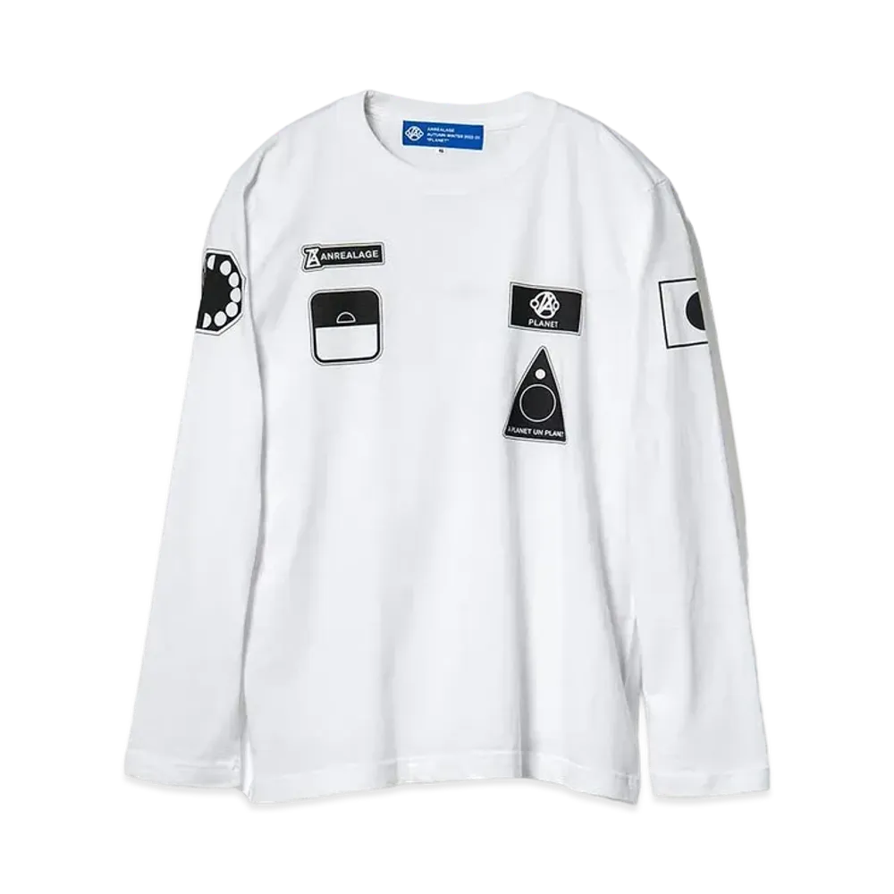 ANREALAGE Mission patch print long T-shirts "WHITE"