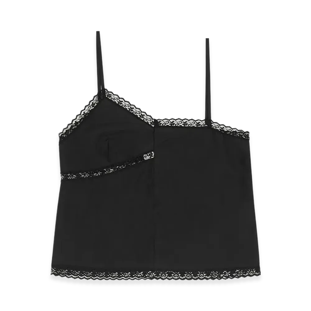 MM6 Maison Margiela Women's Twisted Silk Top "Black"