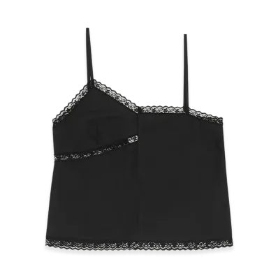 MM6 Maison Margiela Women's Twisted Silk Top "Black"