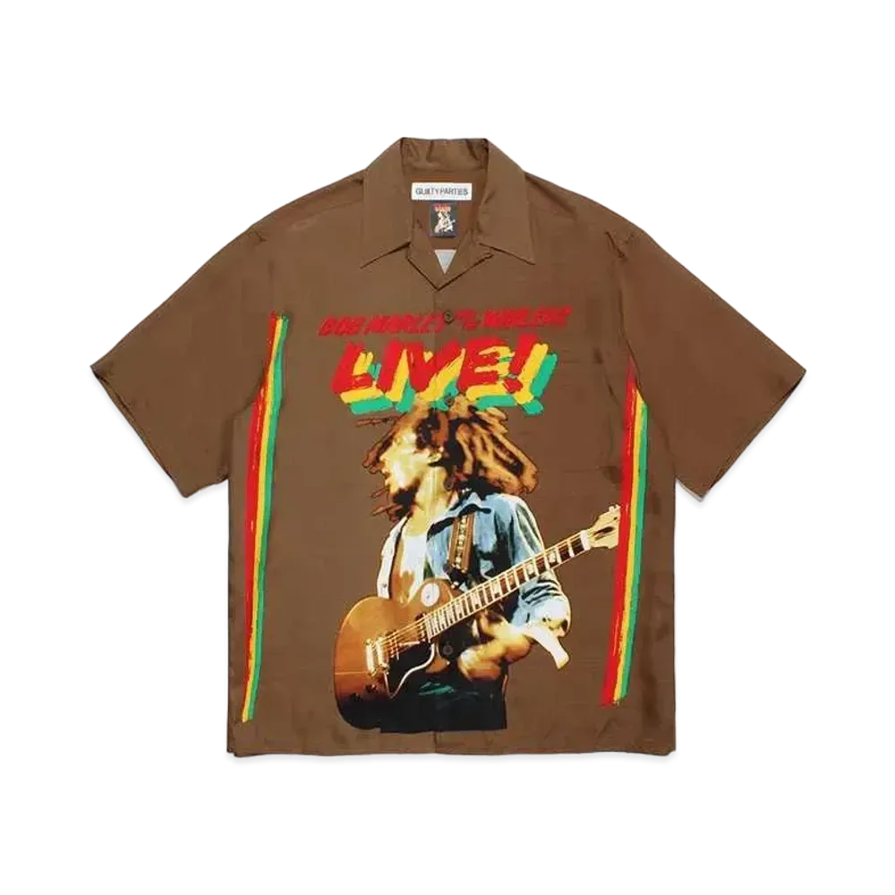 WACKO MARIA Bob Marley / Hawaiian Shirt "Brown"