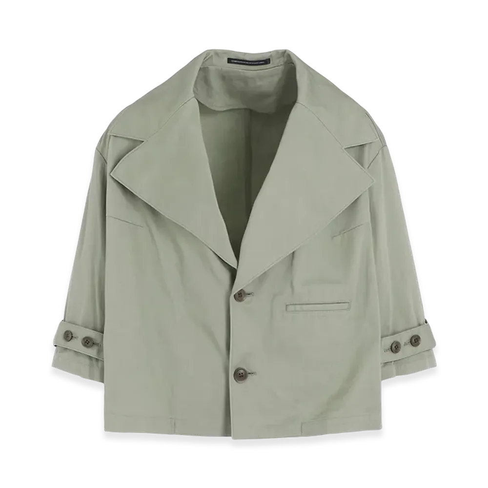 Y's Born Product Cotton Twill Wide Collar Jacket "Khaki"
