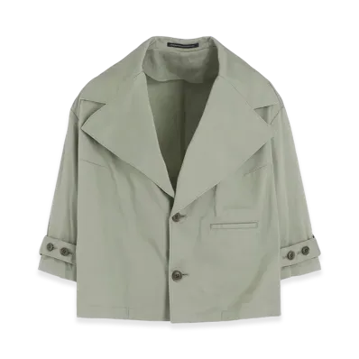 Y's Born Product Cotton Twill Wide Collar Jacket "Khaki"
