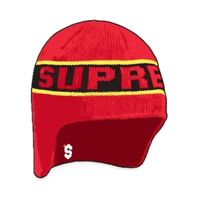 Supreme Earflap Beanie "Red"