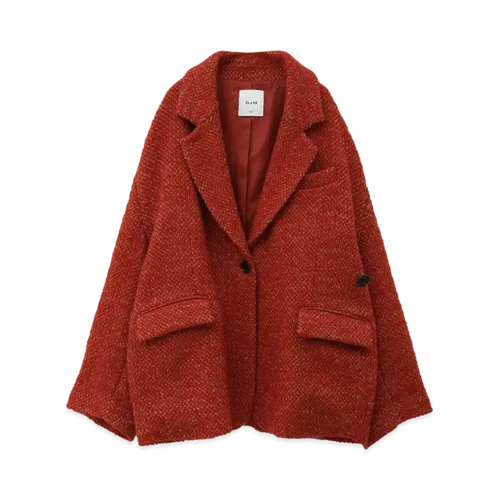 CLANE x Suzu Hirose Mix Color Over Coat "Red"