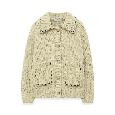 Matin Kim Women's Handmade Collar Knit Cardigan "Butter"