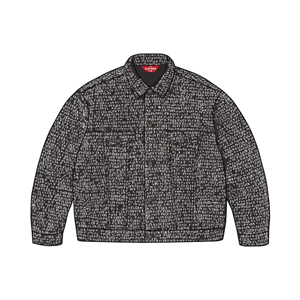 Supreme Fuck Stitch Denim Trucker Jacket "Black"