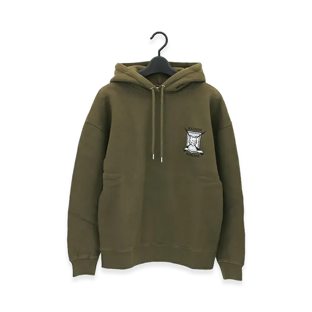 Maison Kitsune College Fox Embroidered Comfort Hoodie "Khaki"
