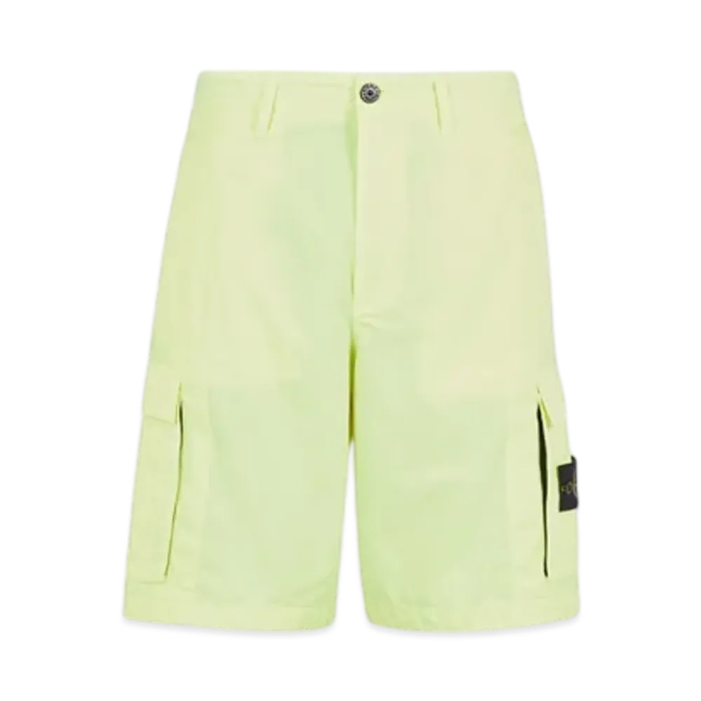 Stone Island L14WA Old Treatment Loose Fit Bermuda Shorts - 24SS "Neon Yellow"