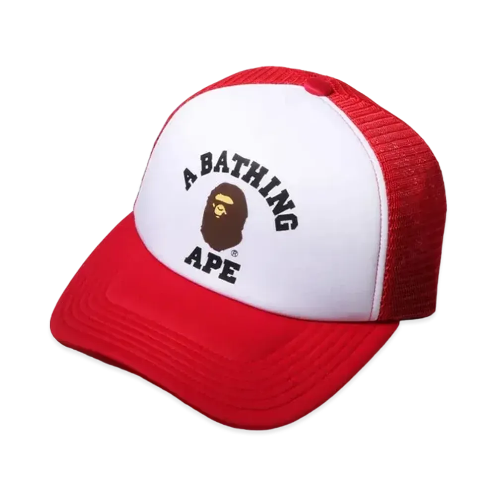 A BATHING APE College Mesh Cap "Red"