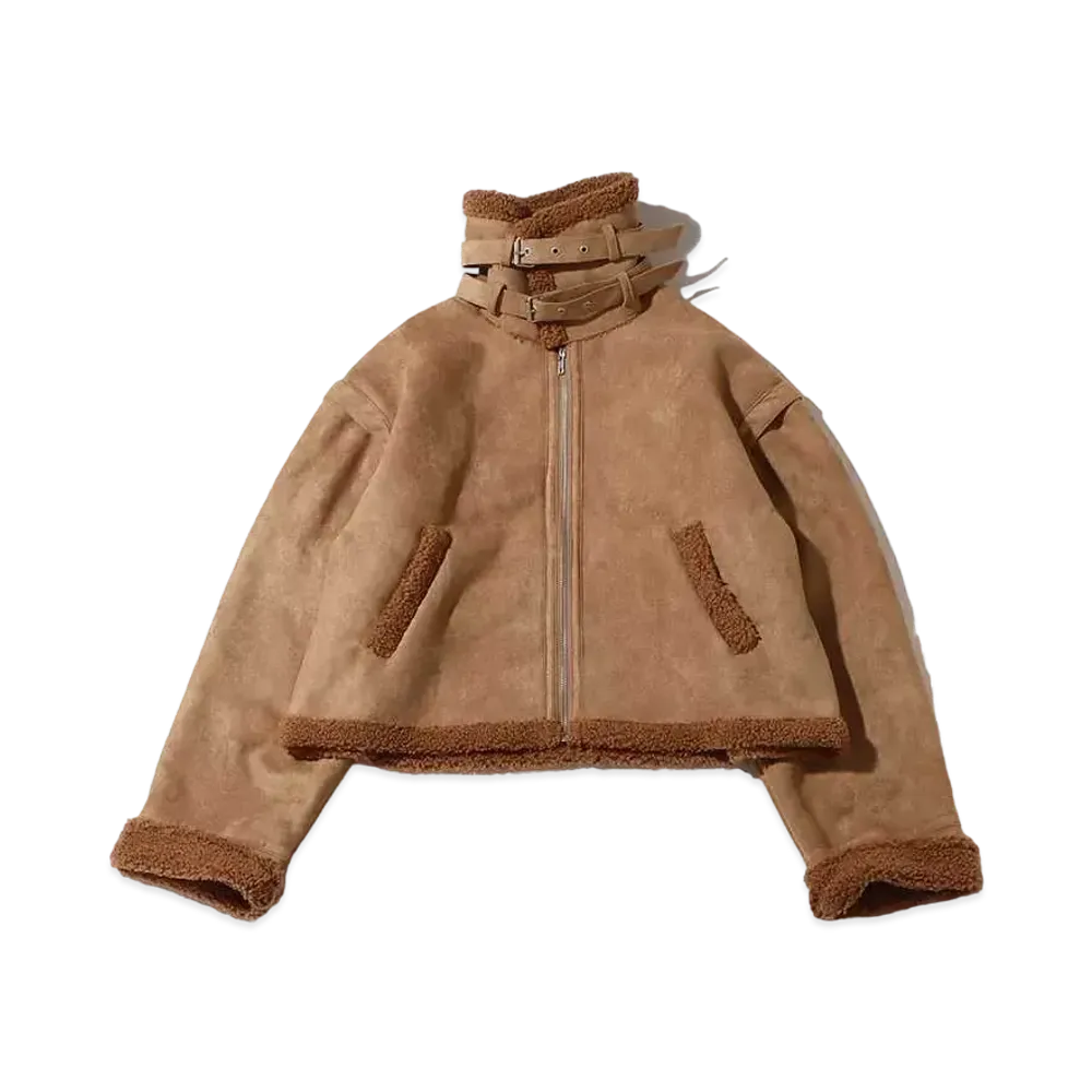 atmos pink Two-Way Shearling Jacket "Brown"