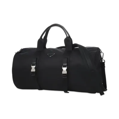 PRADA Re-Nylon x Saffiano Leather Duffle Bag "Nero"