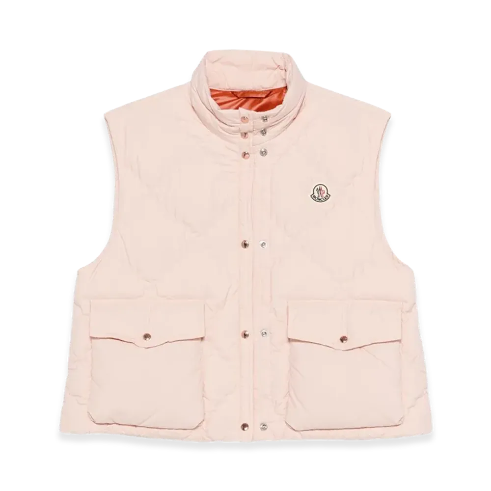 MONCLER Women's Nylon Sleeveless Biois Down Jacket "Light Pink"