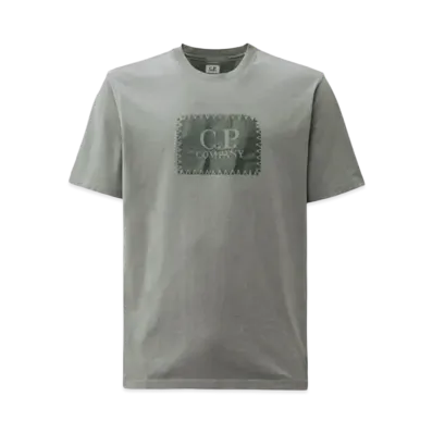 C.P. Company 30/1 Jersey Logo Label T-Shirt "Stormy Weather Blue"