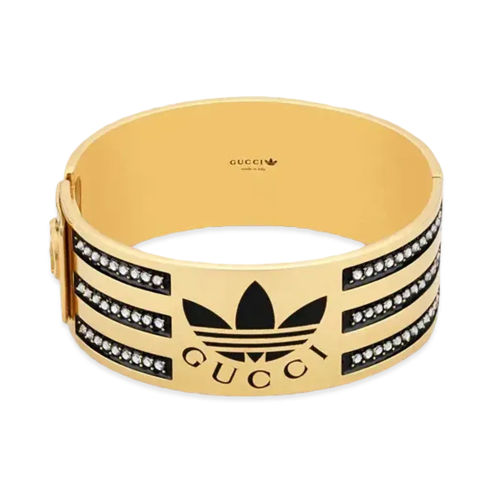 adidas x GUCCI Enamel And Crystal Cuff Bracelet "Yellow Gold"