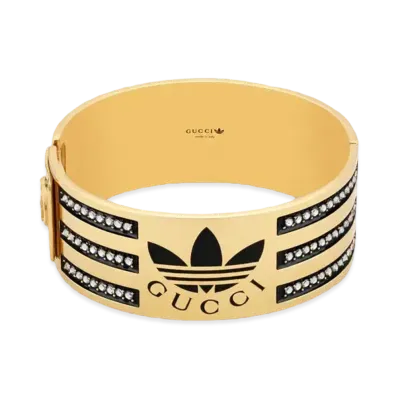 adidas x GUCCI Enamel And Crystal Cuff Bracelet "Yellow Gold"