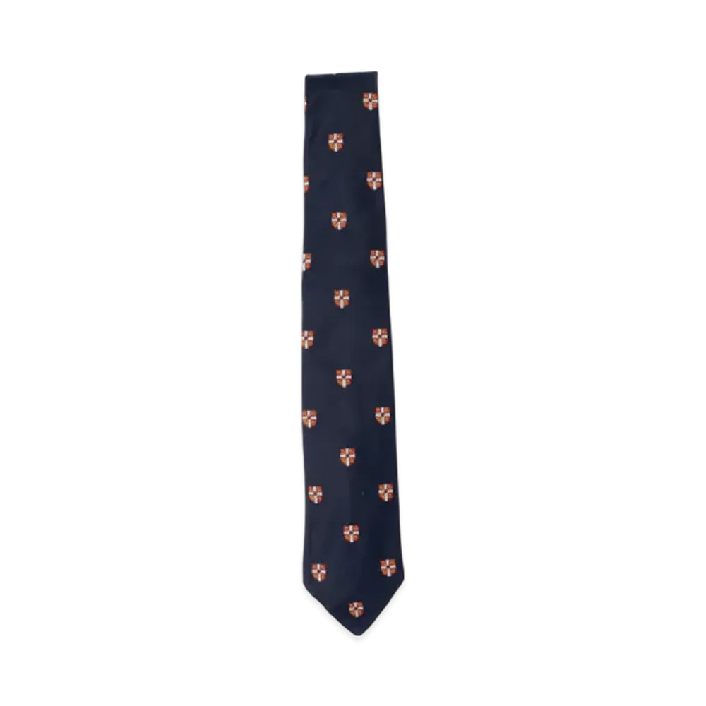 BEAMS Silk Tie Crest Shield "Navy"