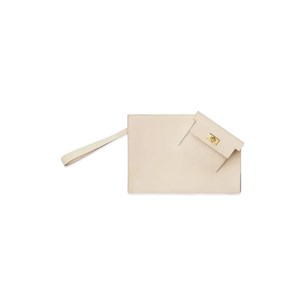 Hermes Kelly Pocket To Go Pouch "Craie"