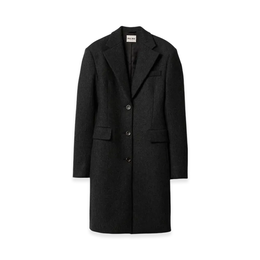 MIU MIU Women's Single-Breasted Double Wool Coat "Grey"