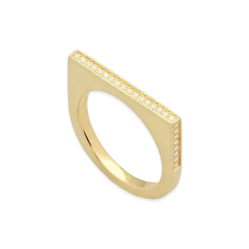 TOMWOOD Sleek Ring Half Diamonds "Gold"