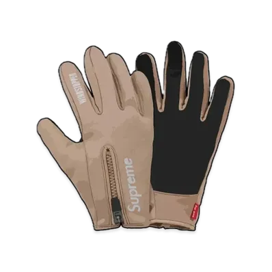 Supreme Windstopper Zip Gloves "Taupe" (24FW)
