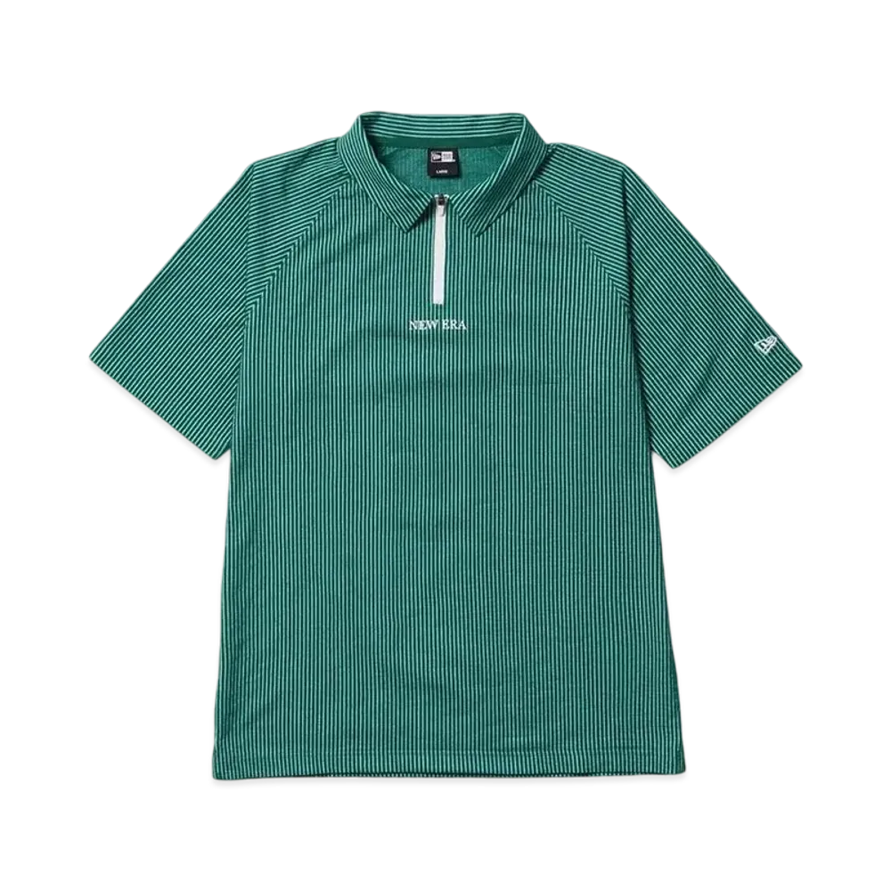 NEW ERA Golf Short Sleeve Skipper Polo Shirt Seersucker "Emerald Green"
