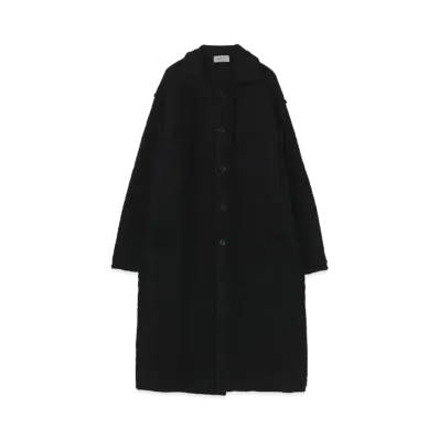 Yohji Yamamoto Pour Homme 3G PLAIN STITCH PURL 1X1 RIB THREAD RESIDUE LONG CARDIGAN "Black"