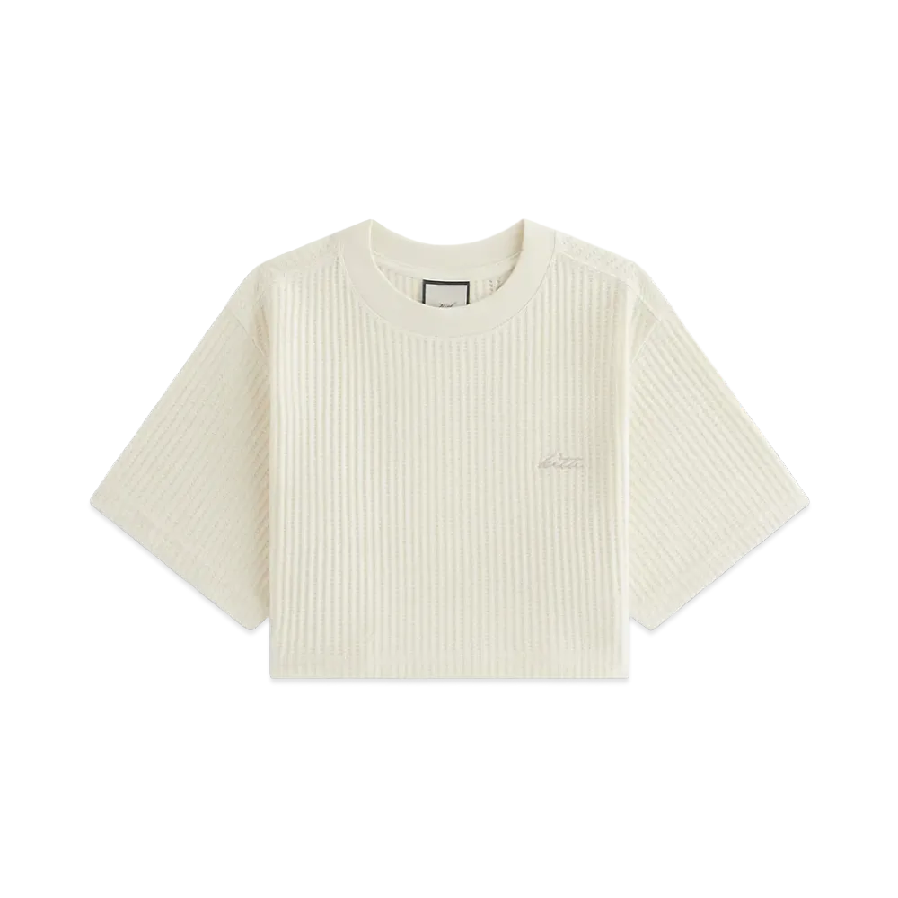Kith Women's Fei Waffle Cropped Tee "Sandrift"