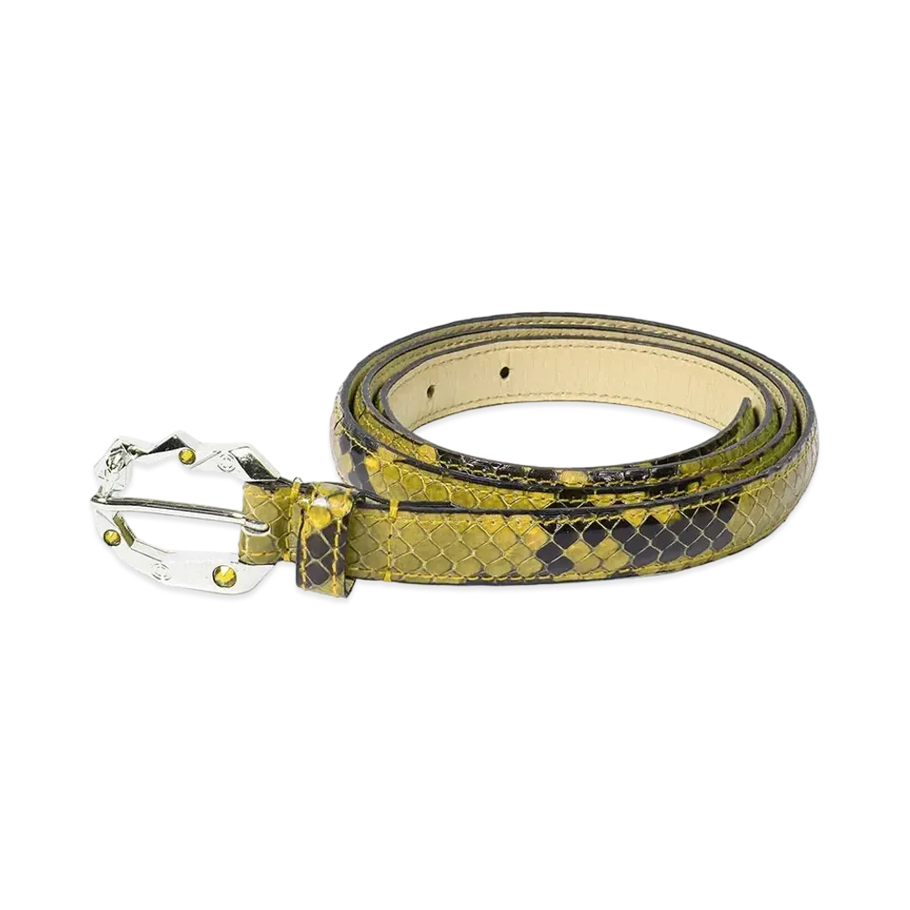 WACKO MARIA x WOLF'S HEAD / Python Leather Belt "Yellow"