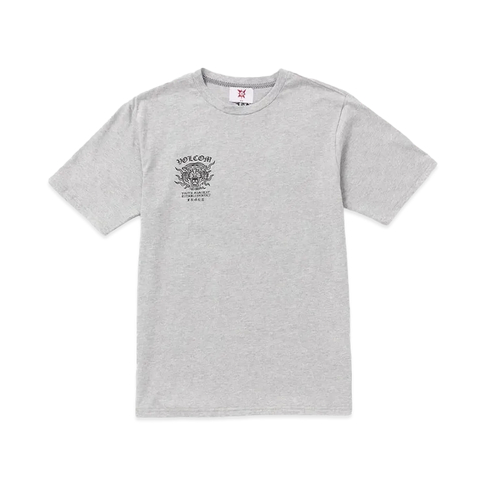 VOLCOM TOKYO TRUE FEATURED ARTIST YUSUKE TIGER SHORT SLEEVE T-SHIRT "CEMENT"