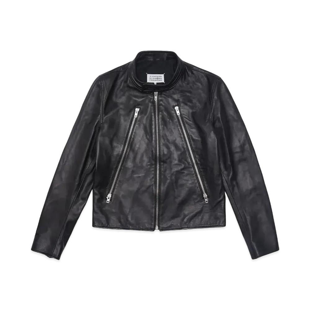 Maison Margiela 5 ZIP LEATHER JACKET "BLACK"