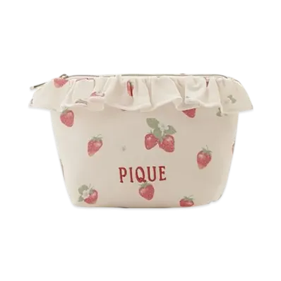 GELATO PIQUE Strawberry Pattern Frill Tissue Pouch "Off White"