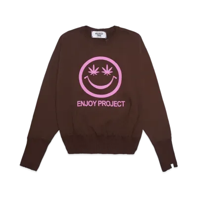 Perfect ribs Strange Sleeve Crew Neck Sweat Shirt "Brown"