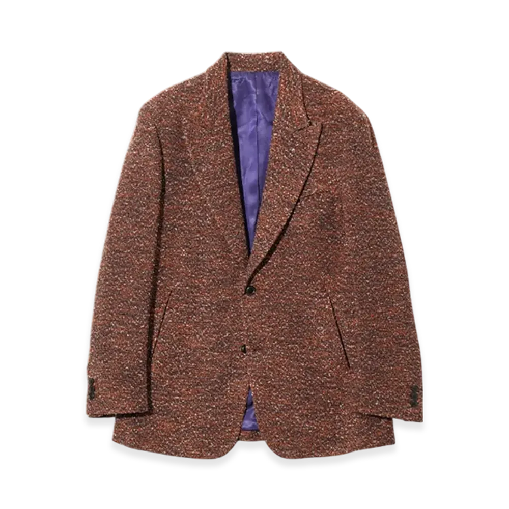 NEEDLES Peaked Lapel Jacket - Lame Tweed Plaid "Brown"